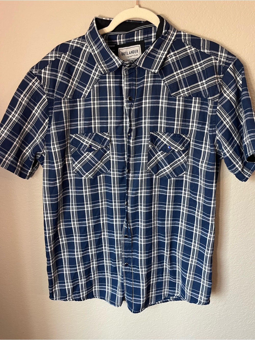 Outlander by Craft + Flow Rogue Clive Plaid Western Short Sleeve Pearl Snap XL